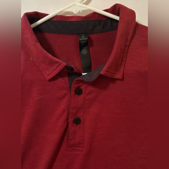 Lululemon Mens Metal Vent Tech Polo Dark Burgundy and Light Lavender - Size XL - Picture 2 of 7
